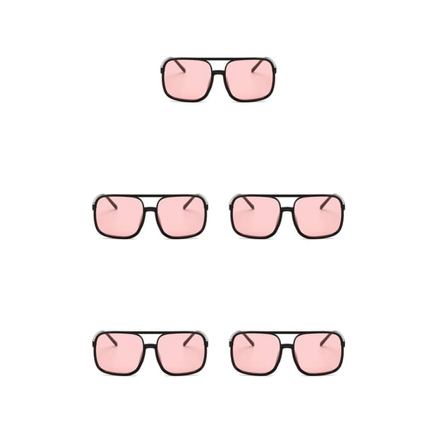 Qarigey Gafas ópticas Gafas con borde negro Estilo de marco grande facial unisex para protección de ojos Negro con borde rosa Negro con borde rosa. 5piezas Qarigey CBP225138