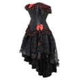 thumbnail image 3 of VEKDONE Retro Medieval Ball Puffy Skirt Set for Women Ruffled Lace Bow Tie Corset Steampunk Long Dresses S,M,L,XL,XXL,XXXL, 3 of 4