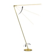 Brightech Libra LED Floor Lamp - Alexa and Smart Home Compatible - Contemporary Minimalist Standing Lamp - Adjustable Pivoting LED Head with Built-in Dimmer and Color Changing LED - Brass