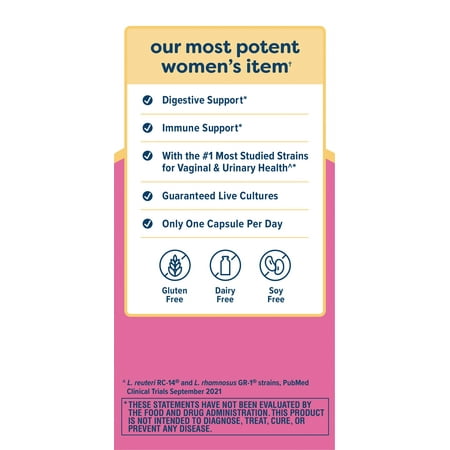 Women's Probiotic Supplement | 30 Vegetarian Capsules | 90 Billion CFU | by Renew Life