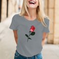 thumbnail image 2 of SZXZYGS T-Shirts pour Femmes Coton Grande Taille T-Shirt Mignon Col Rond Manches Courtes Été 2024, 2 of 4
