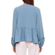 thumbnail image 3 of Blusa de maternidad para mujeres Inspire Chic, tops de corte alto-bajo, cuello en V, estilo babydoll, con botones, de manga larga, con linterna, plisada, fruncida, con volantes, embarazo, 2XL, azul, 3 of 6