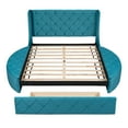 thumbnail image 6 of Harper & Bright Designs Queen Upholstered Storage Velvet Platform Bed, Blue, 6 of 12