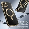 thumbnail image 3 of JETech Magnetic Case for iPhone 15 6.1-Inch, Compatible with MagSafe, Camera Lens Full Protection, Shockproof Soft TPU Electroplated Phone Cover (Black), 3 of 6