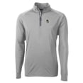 thumbnail image 2 of Men's Cutter & Buck Gray Michigan State Spartans Adapt Eco Knit Stretch Recycled Big & Tall Quarter-Zip Pullover Top, 2 of 3