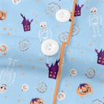 thumbnail image 6 of CUZIBR Girls Halloween Pajamas Sets Pumpkin Bat Castle Pajamas Set Lapel Button Short Sleeve Shirt Elastic Waist Shorts 2 Pieces Sleepwear Loungewear Outfits,D-Light Blue,13-14 Years, 6 of 9