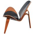 thumbnail image 3 of ACME Gwern Chaise d'Appoint en Cuir Reconstitué Noir et Noyer, 3 of 4