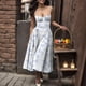 thumbnail image 2 of Vestido camisero floral de verano para mujer, vestido sexy sin mangas con top de tubo para mujer, moda 2024, estampado simple, corte en A, elegante, midi, vestidos para mujer, 2 of 5