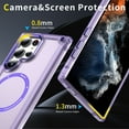 thumbnail image 5 of Allytech Magnetic Case for Samsung Galaxy S24 Ultra, [Military Grade Drop Protection] [Compatible with MagSafe] Slim Translucent Soft TPU Frame Shockproof Anti-Scratch Rugged PC Back Shell - Purple, 5 of 7