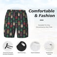 thumbnail image 3 of Gukieu Christmas Trees And Houses Print Men's Double Layer Sports Swim Trunks, Quick Dry Adjustable Waist Swim Shorts Swimwear-Large, 3 of 6