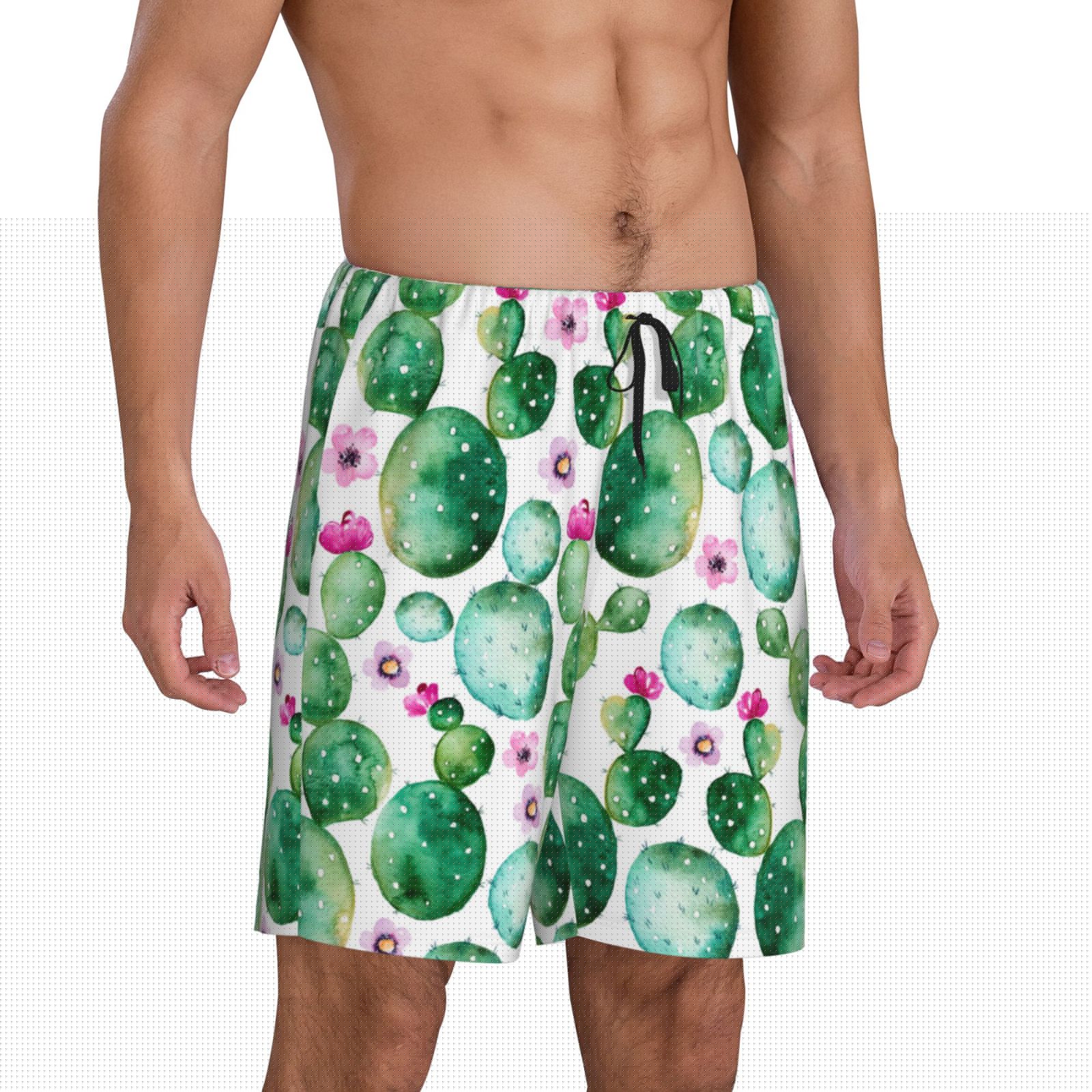 thumbnail image 2 of Easygdp Cactus Plants Men's Short Pajama Pants, Sleep Shorts, Household Pants, Casual Pants with Pockets - Small, 2 of 9