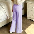 thumbnail image 5 of HAOTAGS Girls Striped Pants, Elastic Waist Straight Leg Pants with Pockets Casual Loungewear, 5 of 7