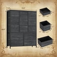thumbnail image 2 of Commode à 15 Tiroirs pour Chambre, Grandes Commodes et Chiffonniers pour Couloir, Entrée, Unité d'Organisation de Rangement avec Tissu, Cadre en Métal Robuste, Dessus en Bois, Poignée à Tirage Facile (Noir Charbon), 2 of 5