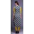 thumbnail image 4 of Bimba Long Kurti Droit pour Femmes Imprimé Indien Rayonne Slub Tunique Manches 3/4, 4 of 6