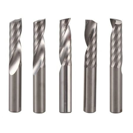 

5Pcs 6Mm 1/4 Inch Carbide Cnc Router Bits One Single Flute End Tools 22Mm