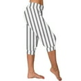 thumbnail image 2 of XuJwPNcy Capri Pants for Women Summer Stripe Print Cinch Bottom Capris Casual Elastic Waist Soft Active Stretch Pants, 2 of 6