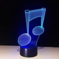 thumbnail image 3 of Music Note Shape 3d Illusion Lamp 7 Colors Change And Touch Button Led Table Lamp, Suitable For Family Bedroom Decoration, 3 of 5