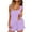 Purple, variant on Womens Cute Pajamas Set, Fashion Solid Color Home Clothing, Ruffle Sleeveless T-Shirt Short with Shorts Sleepwear Outfits Ladys Two Piece Sets Dressy White M