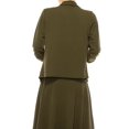 thumbnail image 6 of Women's Solid 2-Piece Set  Open Front Blazer and Matching Midi Aline Skirt, 6 of 8