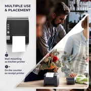 Volcora Thermal Receipt Printer, 80mm USB/Ethernet POS QR Code Printer with Auto Cutter for Cash Drawer/ESC/POS, Compatible with Android/Windows/Linux, Retailer, Restaurant Use, Wall Mount, Black