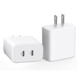 thumbnail image 1 of Bloque de cargador rápido de pared USB C de 35 W y 2 puertos para iPhone iPad, 1 of 7