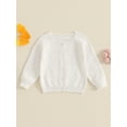 thumbnail image 4 of Elippeo Girls Autumn Knit Sweater Long Sleeve Solid Color Button Up Cardigan Knitwear Coat 6 9 12 18 24 Months 3 Years, 4 of 9