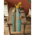 thumbnail image 7 of Table Runner Dresser Scarf 13 x 72 Inch Teal Green Brown Wood Grain Gradient Farmhouse Vintage Table Runners Non-Slip Heat Kitchen Dining Table Decor for Indoor Outdoor Home Party Decoration, 7 of 7