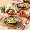 thumbnail image 4 of Vancasso Pasta Bowls, Porcelain 32 oz Pasta Bowls Set of 6, Bohemian Ceramic Salad Bowls Shallow Bowls, Large Serving Dinner Bowls for Soup and Cereal, Microwave and Dishwasher Safe, 4 of 8