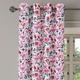 thumbnail image 3 of Ambesonne Floral Grommet Curtain, Ornate Swirls Tulip Art, 50" x 54", Pink Teal Red, 3 of 6