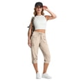 thumbnail image 6 of HKYNLAG Women's Cargo Capri Pants Lightweight Quick Dry Jogger Pants Hiking Travel Summer Pants for Outdoor with Pockets Khaki L, 6 of 6