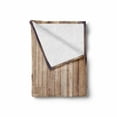 thumbnail image 2 of Rustic Wood Soft Flannel Fleece Blanket, Aged Planks Pattern Vintage Style Composition Carpenter Themed Photography, Cozy Plush for Indoor and Outdoor Use, 60" x 80", Almond and Plum, by Ambesonne, 2 of 6