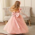 thumbnail image 4 of Flower Girl Dress V-Back Sleeveless Pearl Tulle Pageant Maxi Gown First Communion, 4 of 5