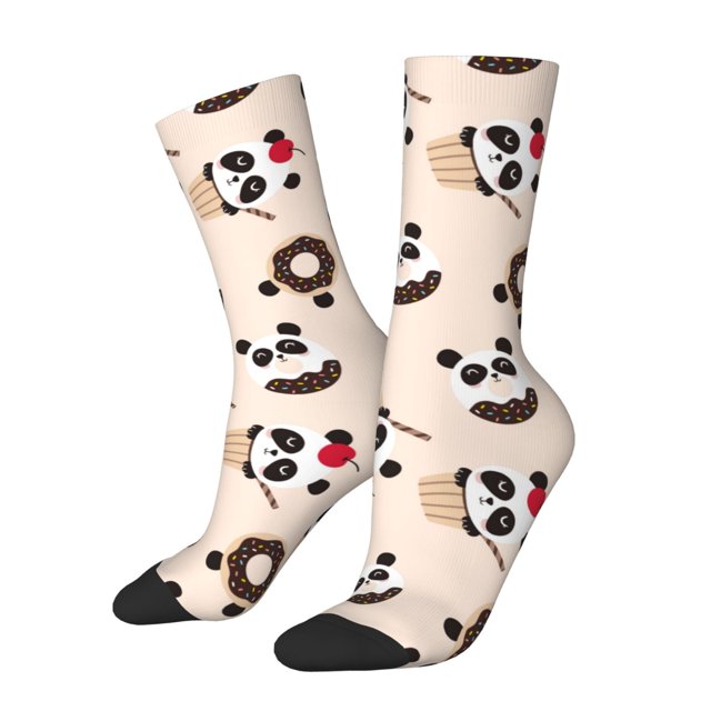 Balery Panda Ice Creams Donuts Calcetas Largas con Estampado para Hombre y Mujer – Suaves y Transpirables, Talla Única (US 5-11)