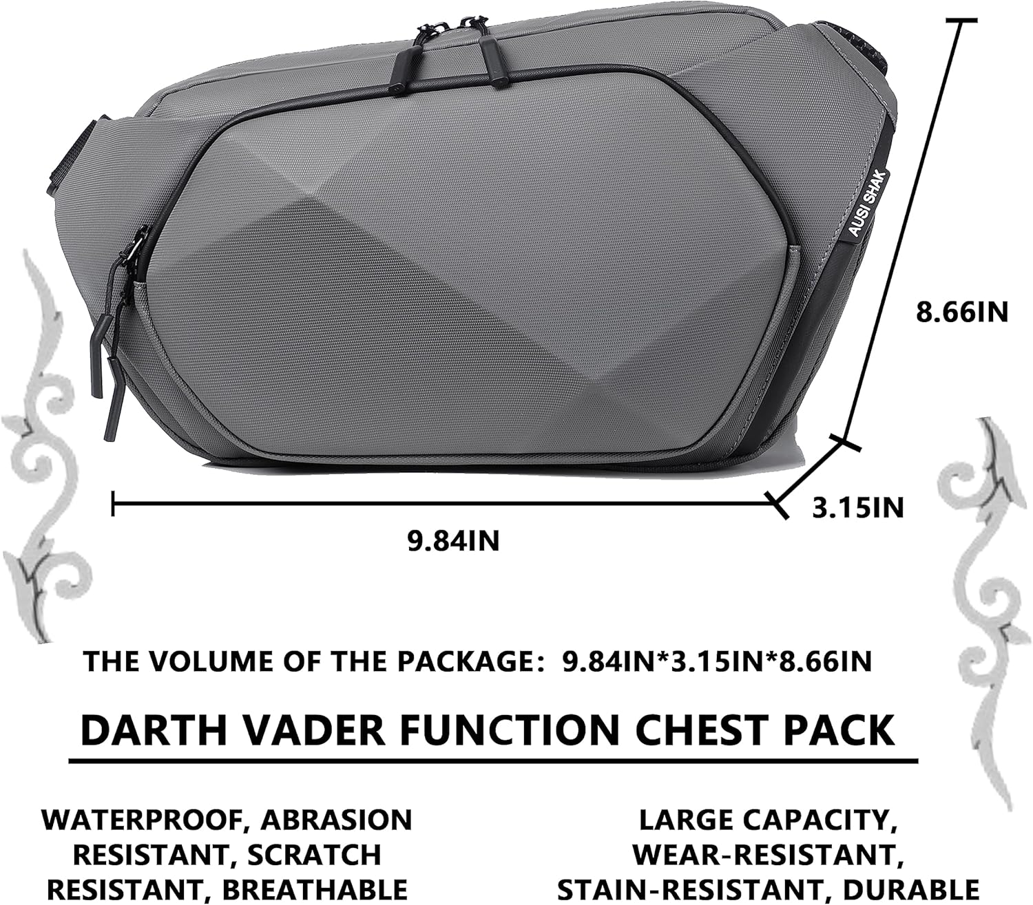 FSD.WG Men's Multifunctional Sling Bag - Waterproof Large Capacity Chest Bag for Travel & Commute