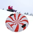 thumbnail image 3 of LHCER Round Winter Snow Tube Adult PVC Inflatable Skiing Ring with 2 Handles for Outdoor Snowboarding Red+White,Sledding Equipment,Snow Tube, 3 of 8