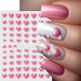 thumbnail image 3 of Adhesivos para decoración de uñas BSBTBZ 5D con estampado rosa en forma de corazón, 4 unidades, 3 of 9