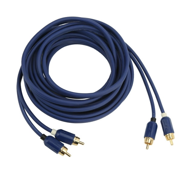 Cable de audio RCA, 5 metros, azul, elástico, cobre puro, duradero, herramientas de amplificador de cable de audio automotriz Jadeshay A