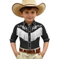 thumbnail image 4 of MUXiin Western Boys' Button-Down Shirts Short Sleeve, Pearl Snap Shirt with Fringe, 4 of 4