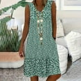 thumbnail image 2 of Taqqpue Womens Summer Dresses Casual Loose Tropical Print Beach Tank Dresses V Neck Sleeveless Flowy Midi Dress Knee Length Sundress with Pockets, 2 of 6