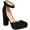 Black Microsuede, variant on Sun + Stone Womens Estrella Microsuede Ankle Strap Dress Heels