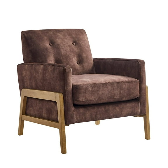 Comfort Pointe Macon Wood Arm Tufted Back Accent Chair - Espresso
