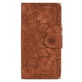 thumbnail image 2 of Mantto Cases for Samsung Galaxy A71 5G Magnetic Wallet Case for Women Card Holder Flip Cover Embossed Mandala Flower Kickstand PU Leather Magnetic Folio with Strap, Brown, 2 of 8
