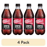 (4 pack) Dr Pepper Zero Sugar Cherry Cola Soda Pop, 20 fl oz, Bottle