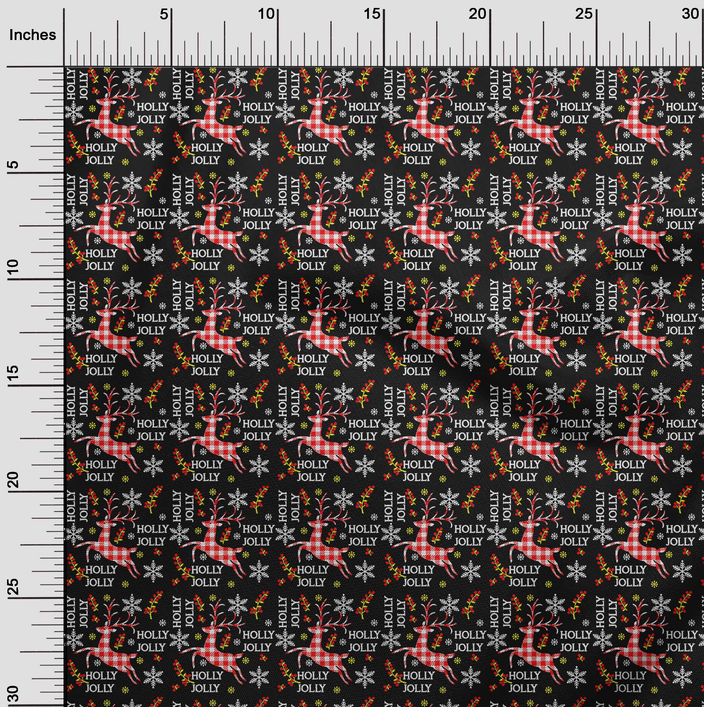 oneOone Cotton Jersey Black Fabric Merry Christmas Craft Projects Decor Fabric Printed By The Yard 58 Inch Wide