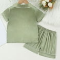 thumbnail image 5 of XMMSWDLA Toddler Outfits Bundle Unisex Satin Pajamas Set Boys Girls Silk Pjs Short Sleeve 2 Piece Sleepwear Button-Down Kids Nightwear Green Toddler Clothes 2t-5t, 5 of 9