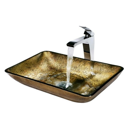 Rectangular Copper Vessel Sink W Fountain Faucet