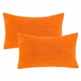 thumbnail image 6 of Phantoscope 20" x 12" Modern, Contemporary, Transitional Orange Striped Polyester Throw Pillow , ( 2 Count), 6 of 6