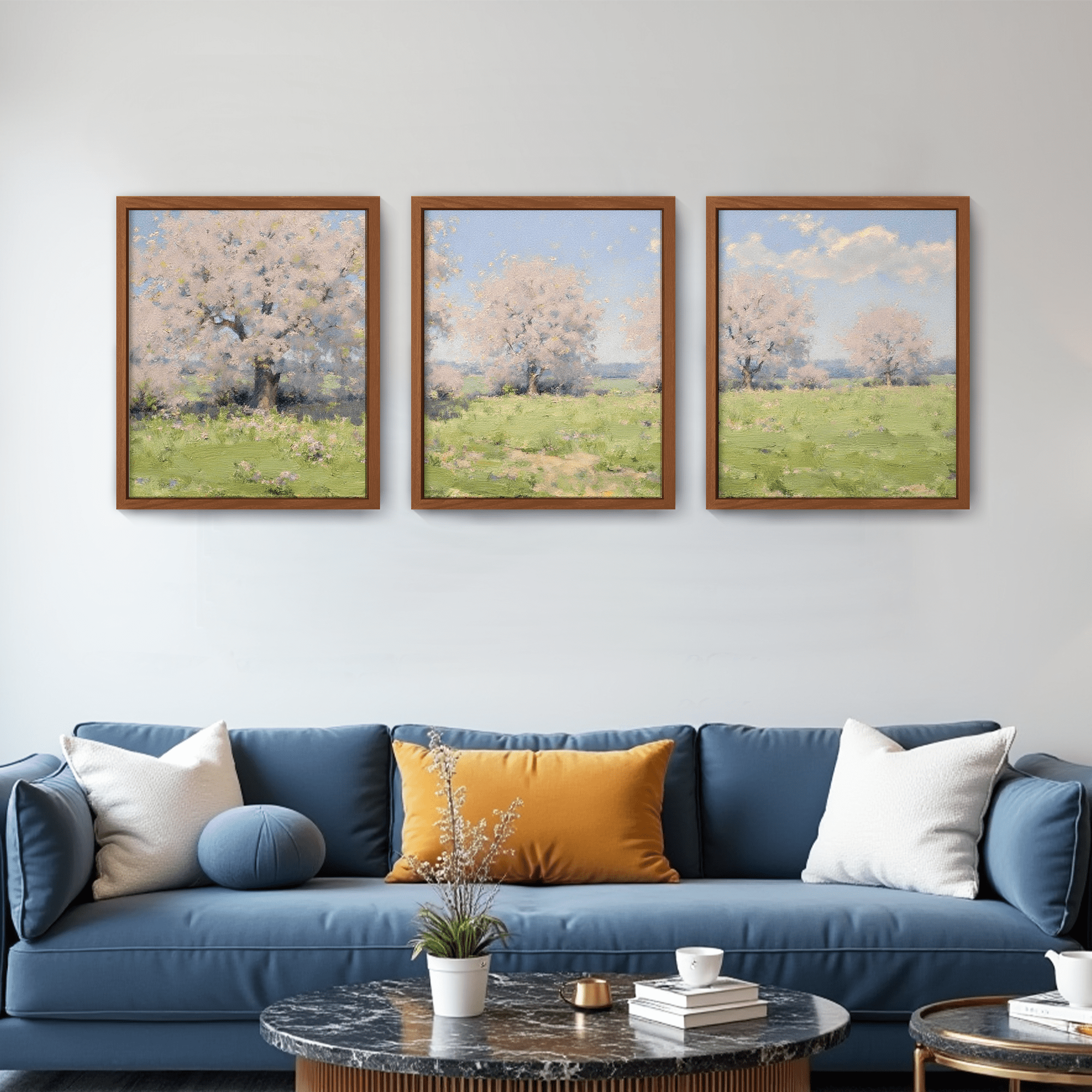 MAYEERTY Modern Abstract Wall Art Painting, Living Room Decor, Brown MDF Frame, 15.7"x11.8"