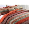 thumbnail image 5 of NEWLAKE Cotton Bedspread Queen Quilt Sets Reversible Patchwork Coverlet Set, Red Striped Jacquard Pattern, 5 of 8
