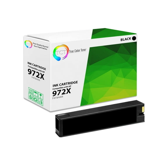 TCT 972X Black Ink Cartridge - Premium Compatible Replacement for HP 972X F6T84AN Black High Yield